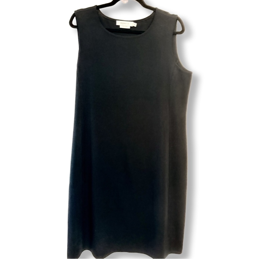 PleinAir Knee Length Sleeveless Short Knit Dress Black XL